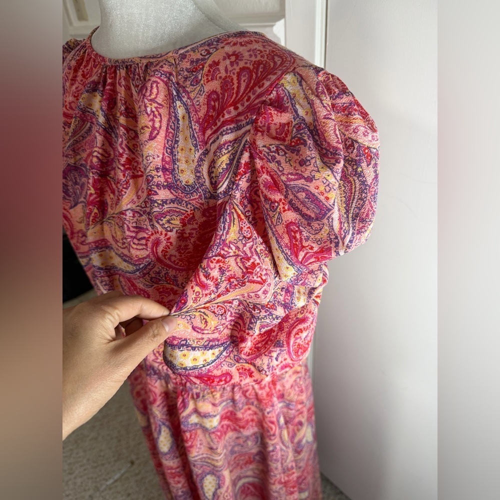 London Times  Paisley Midi Dress in Pink size 16 - Picture 5 of 10